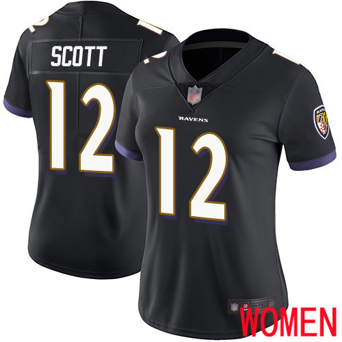 Baltimore Ravens Limited Black Women Jaleel Scott Alternate Jersey NFL Football #12 Vapor Untouchable->baltimore ravens->NFL Jersey